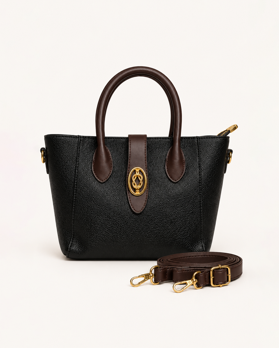 Ebony Mocha Textured Satchel