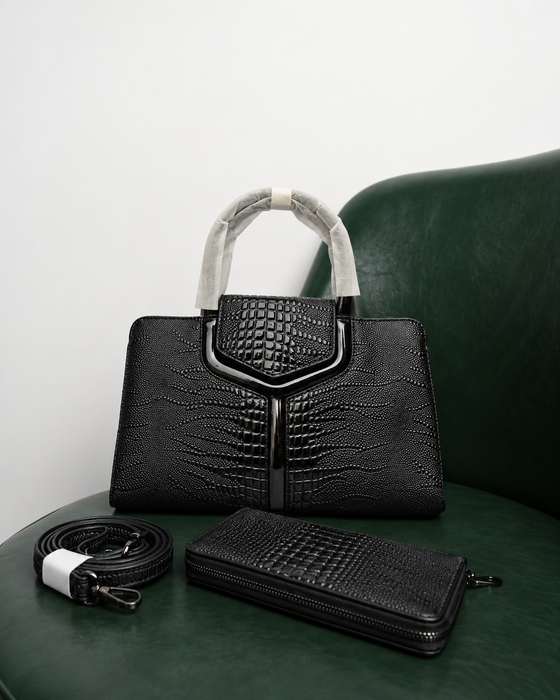 Serpentine Croc Satchel