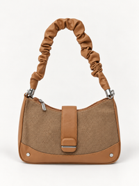 Luxury Beige Woven Shoulder Bag