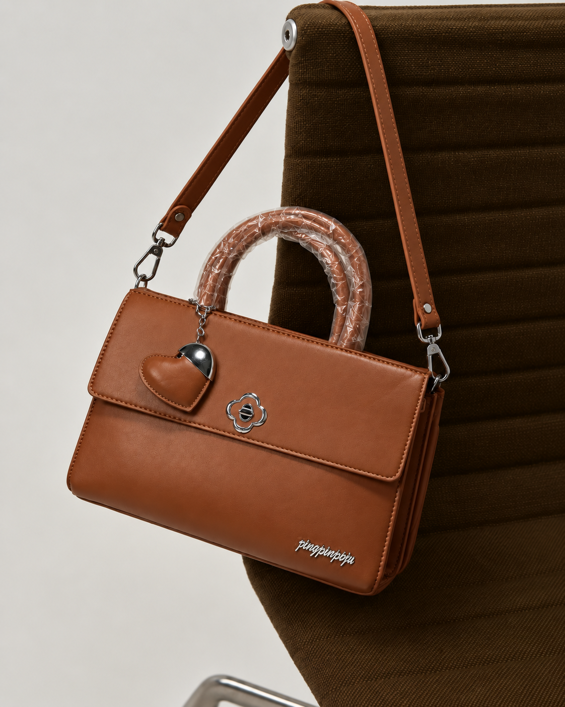 Marlowe Chestnut Flap Satchel