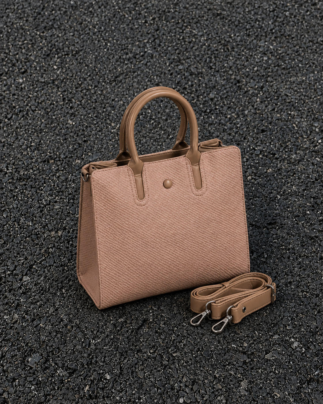 Rosalind Blush Woven Satchel