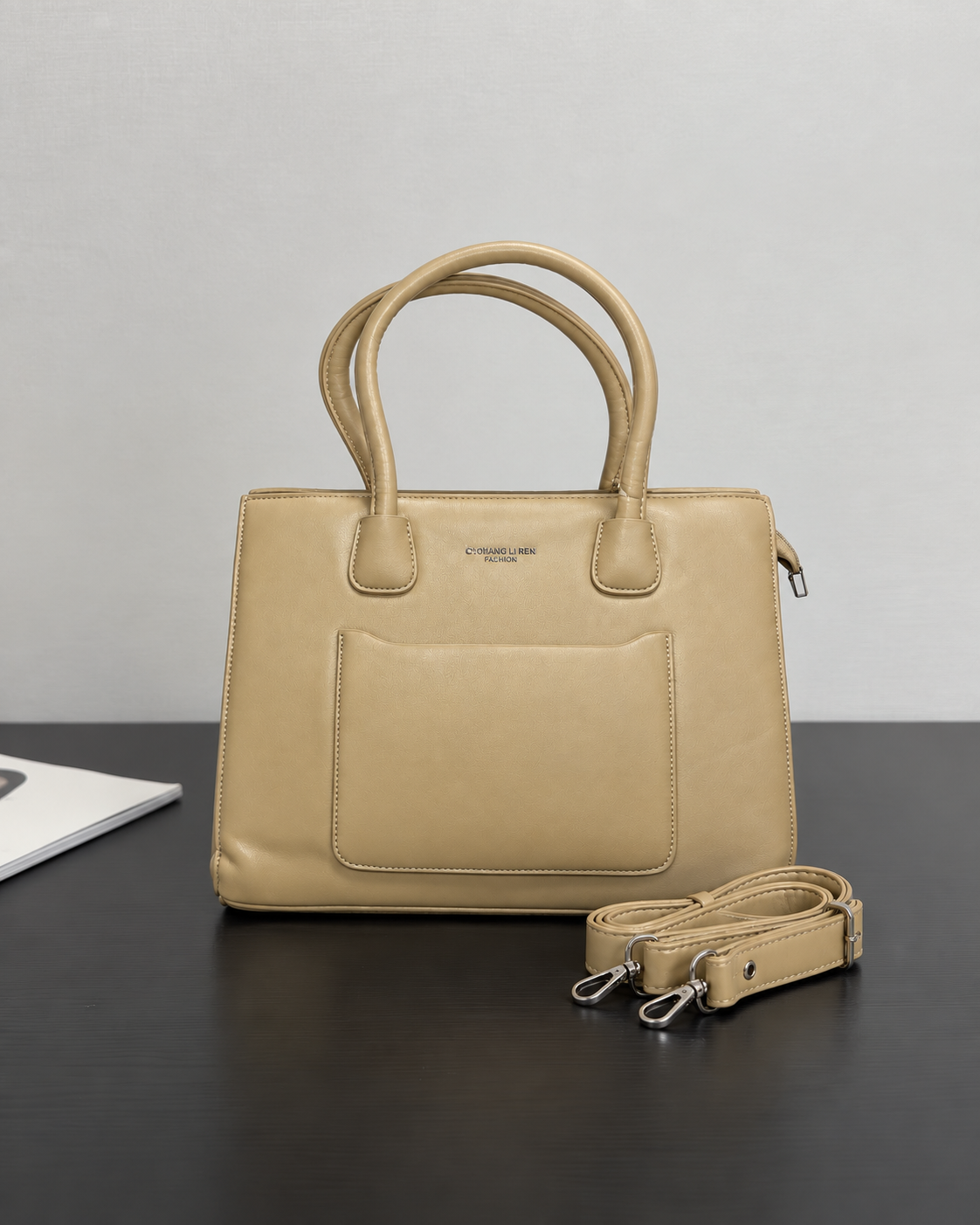 Belmont Khaki Structured Tote