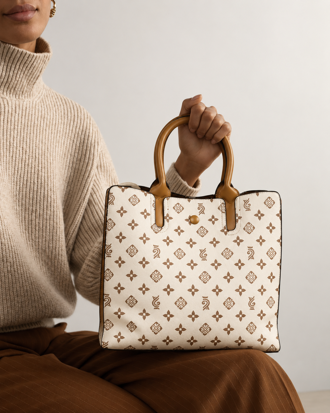 Camellia Ivory Monogram Tote