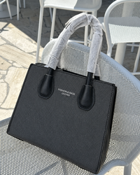 Black PU Leather Tote Bag
