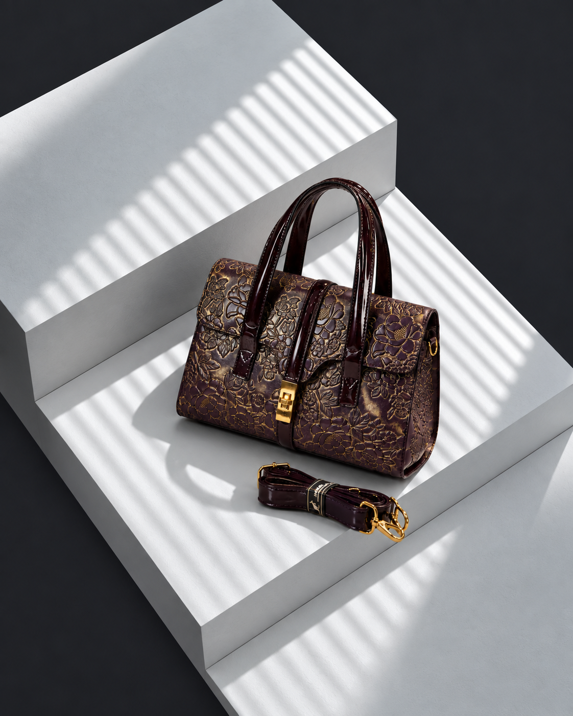Aurelia Plum Gold Satchel