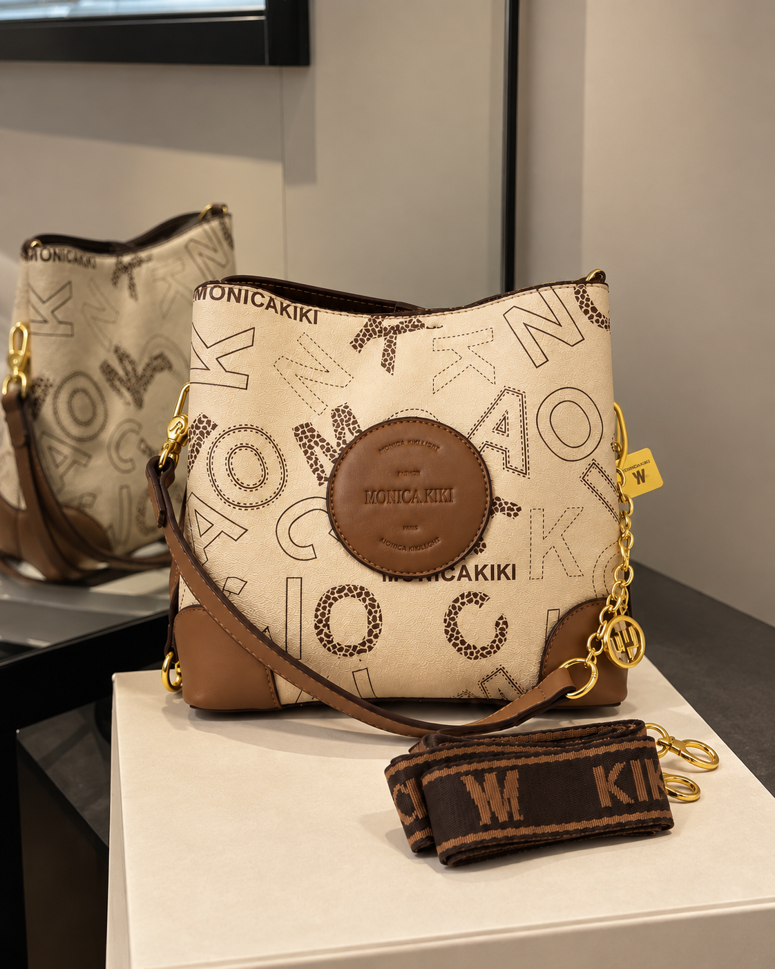 Monica Kiki Cream Monogram
