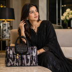 Exotic Faux-Crocodile Textured Handbag – Metallic Silver & Deep Purple Runway Satchel for Women