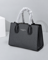 Black PU Leather Tote Bag