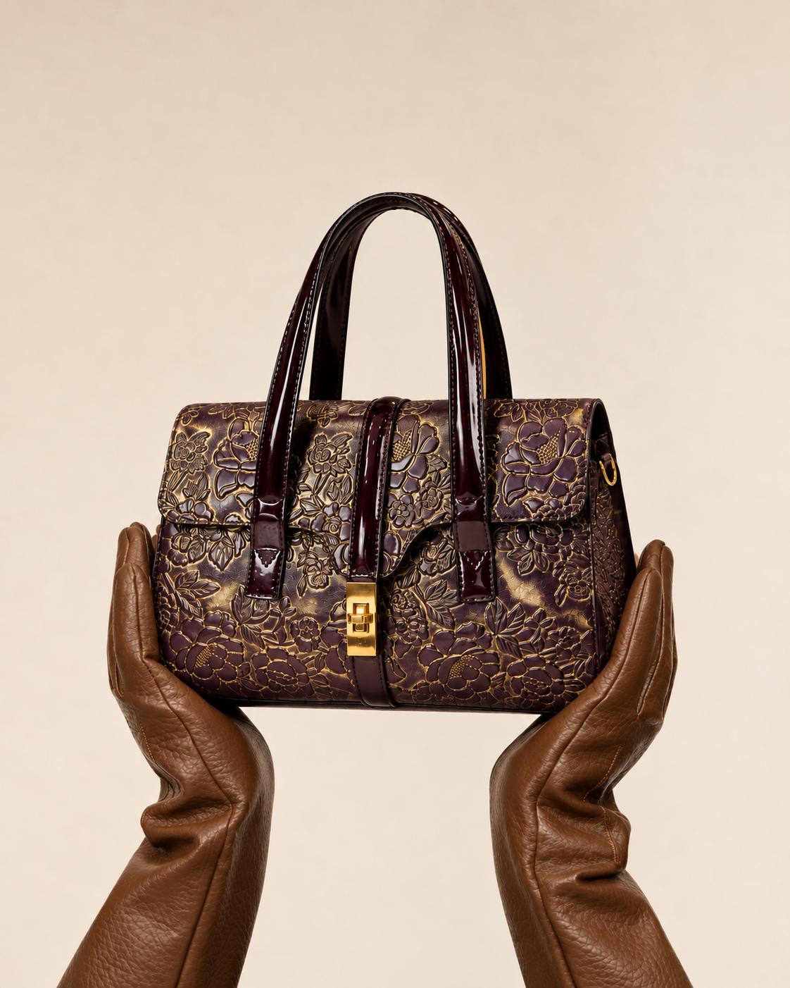 Aurelia Plum Gold Satchel