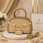 Sorrento Woven Dome Satchel – Natural Straw & Taupe