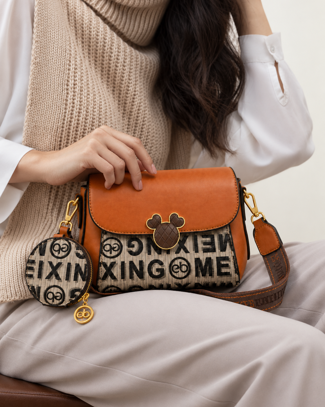 Sienna Terracotta Two Tone Crossbody