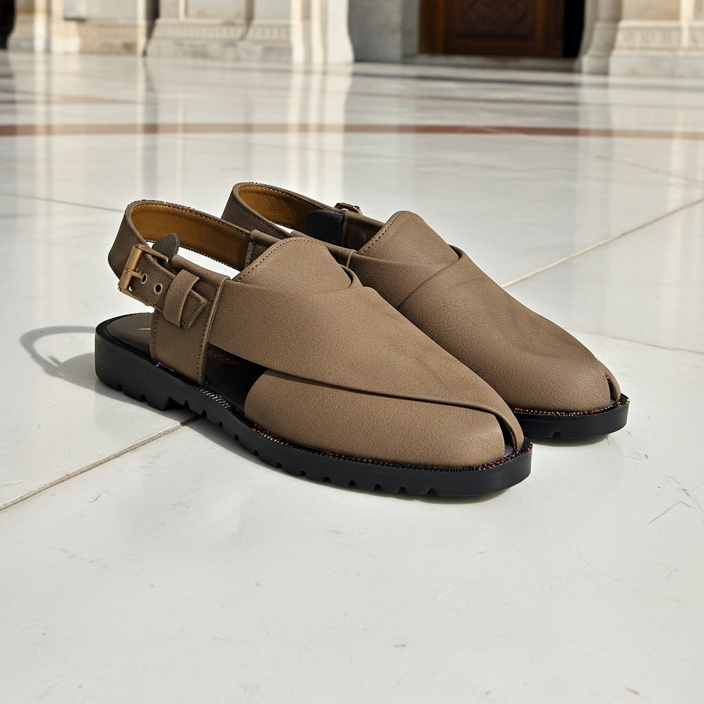 Premium Brown Suede Peshawari Sandal