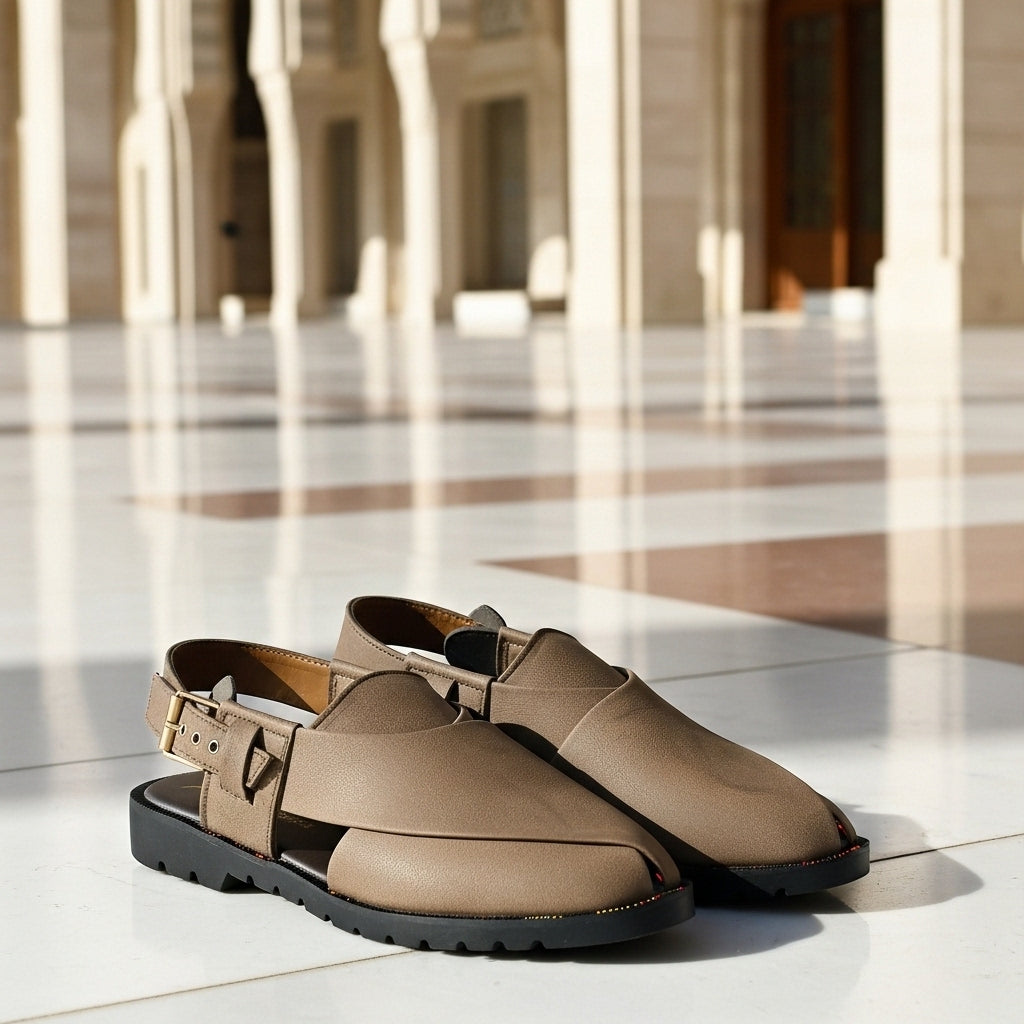Premium Brown Suede Peshawari Sandal