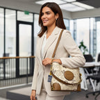 Monica Kiki Signature Monogram Bag – Cream & Tan