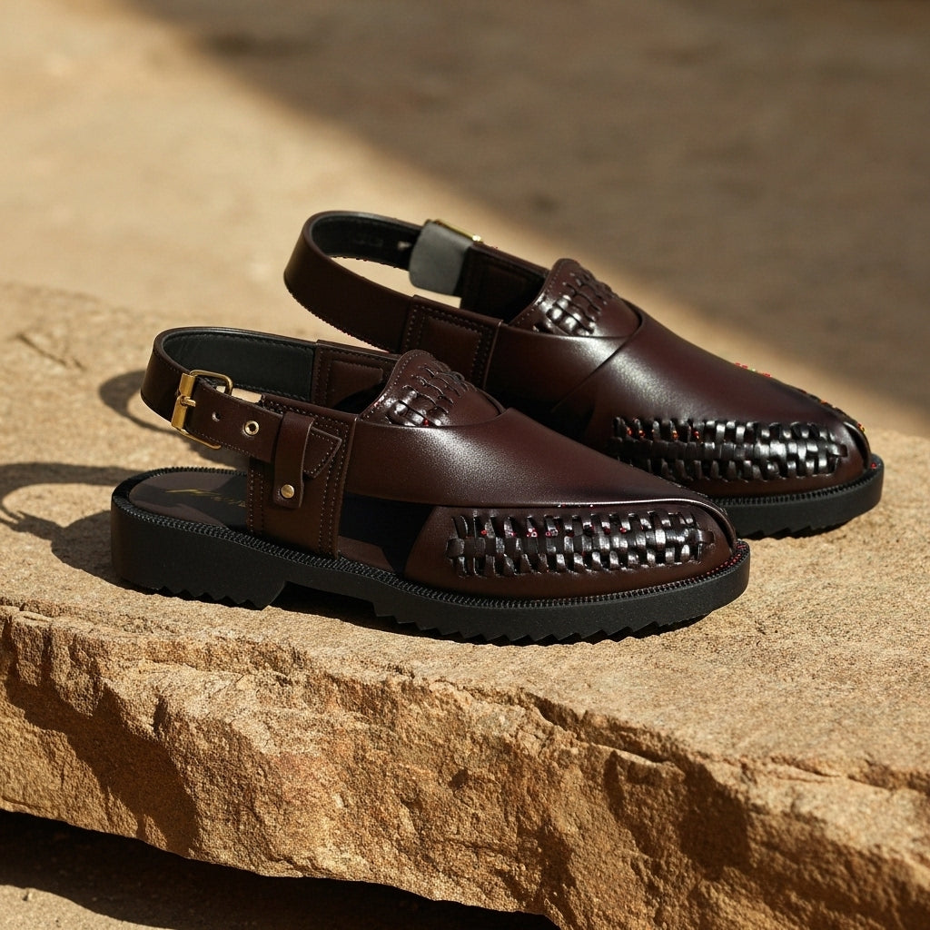 Tobacco Heritage Handcrafted Brown Peshawari Sandal
