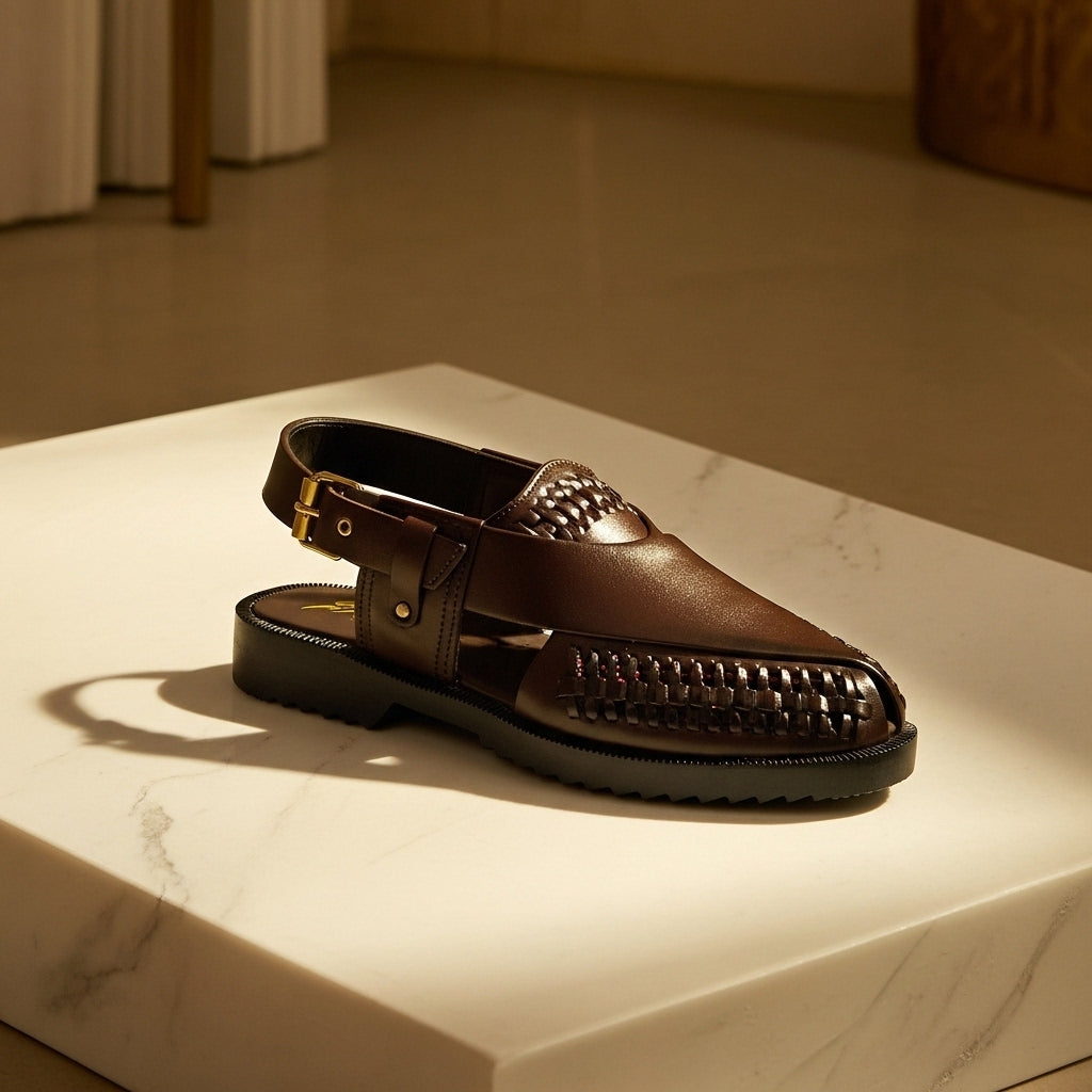 Tobacco Heritage Handcrafted Brown Peshawari Sandal