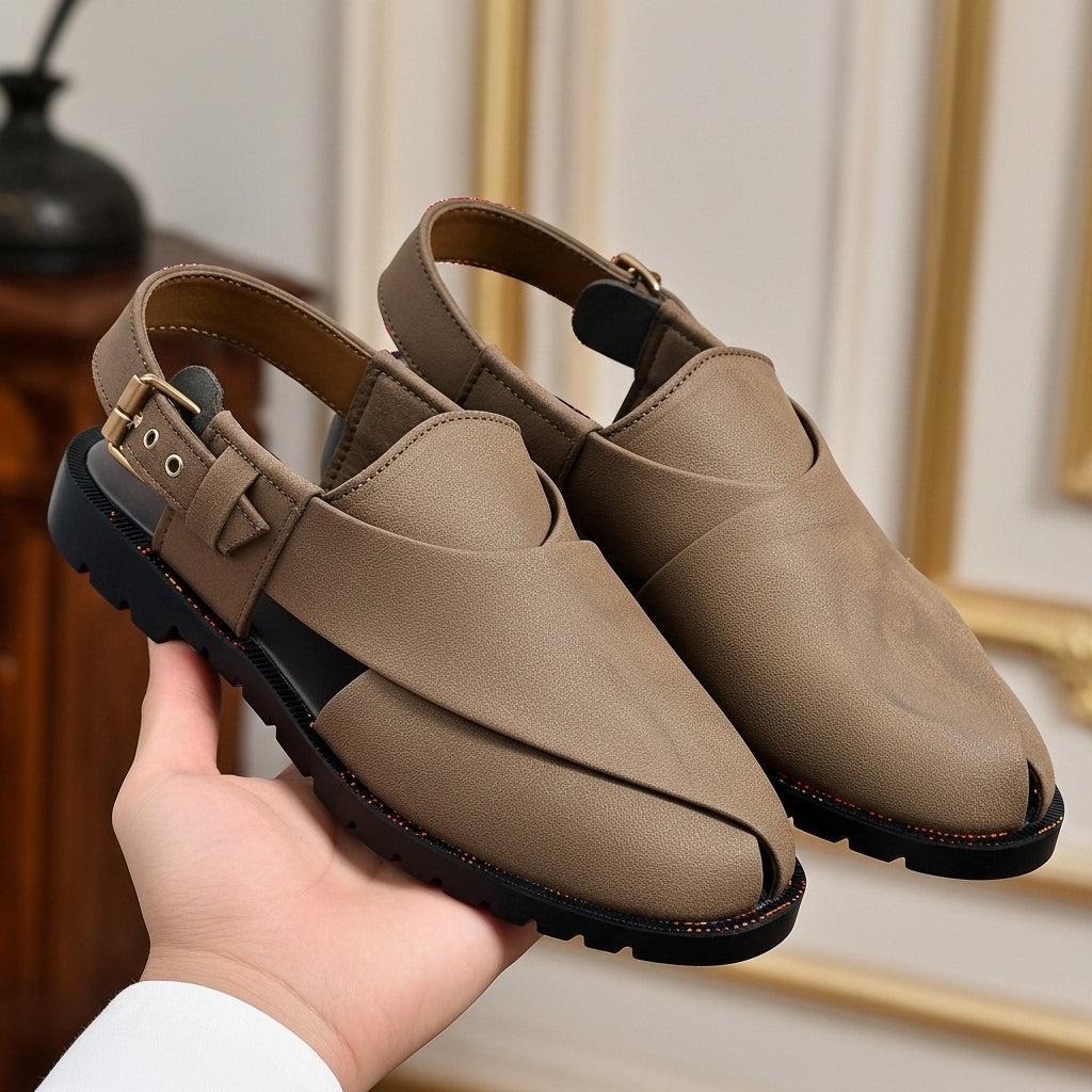 Premium Brown Suede Peshawari Sandal