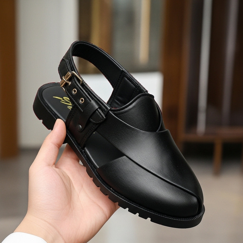 Men’s Urban Black Peshawari Sandals