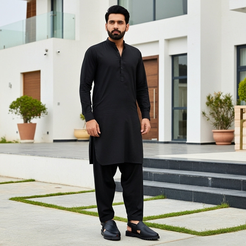 Men’s Urban Black Peshawari Sandals