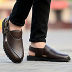 The Truffle Nomad Rugged Dark Brown Peshawari Sandal
