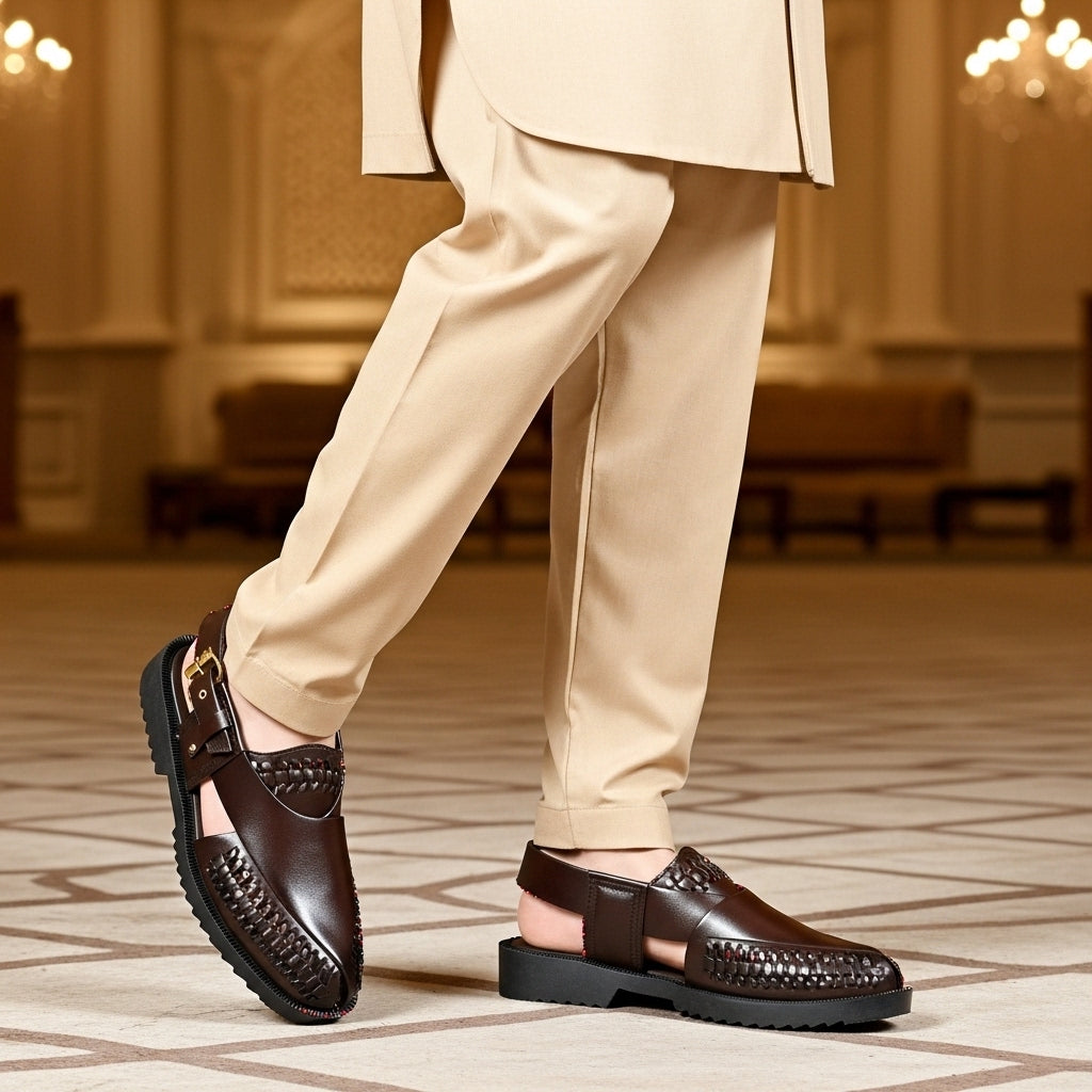Tobacco Heritage Handcrafted Brown Peshawari Sandal