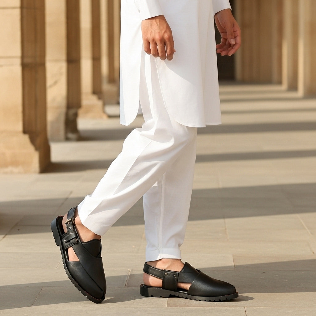 Men’s Urban Black Peshawari Sandals