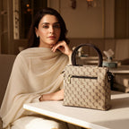 Monica Kiki Heritage Tote Bag – Beige & Brown