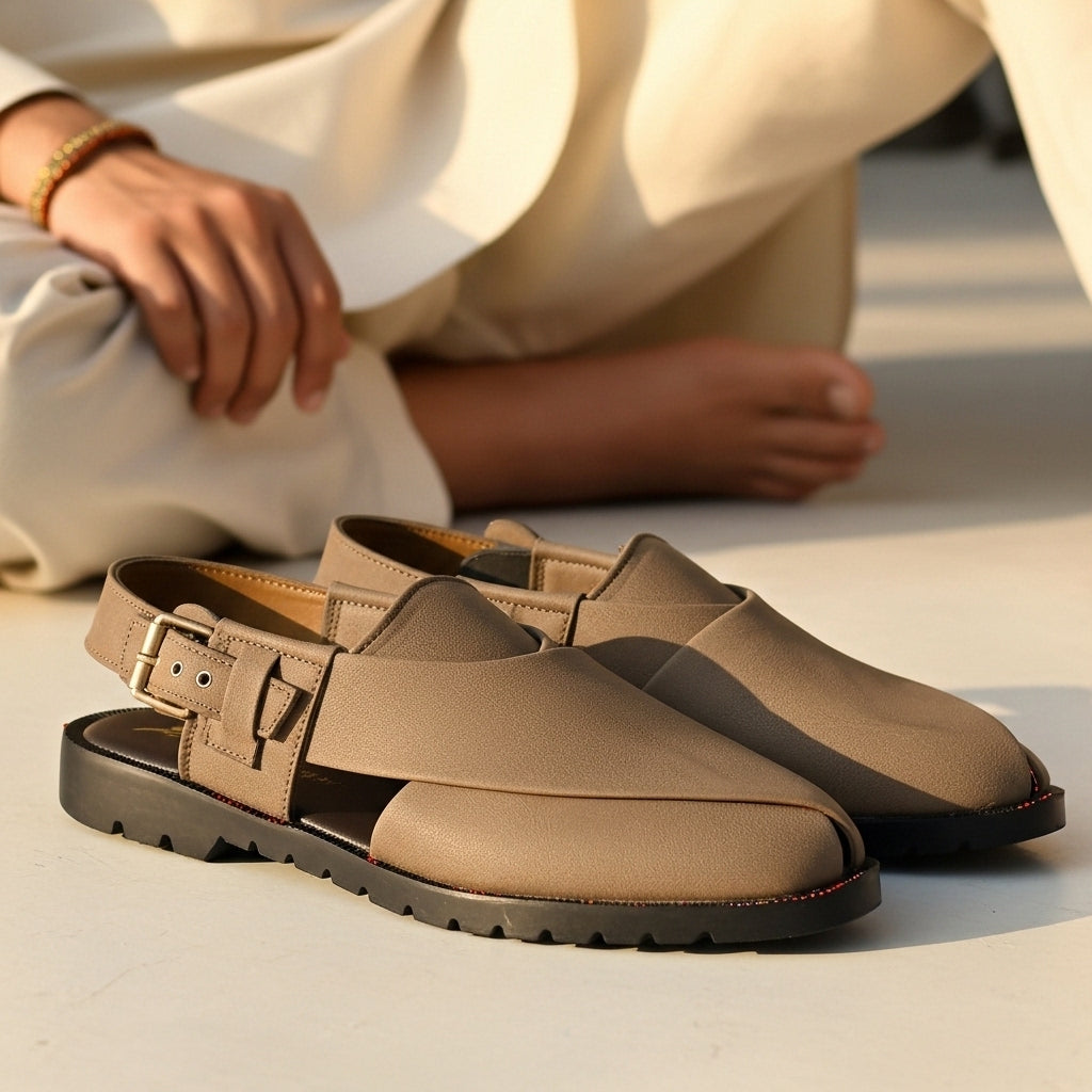 Premium Brown Suede Peshawari Sandal