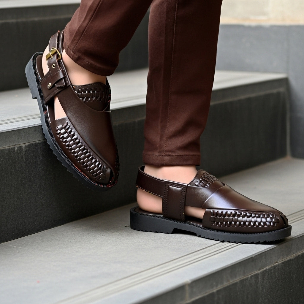 Tobacco Heritage Handcrafted Brown Peshawari Sandal