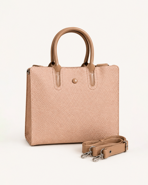 Rosalind Blush Woven Satchel