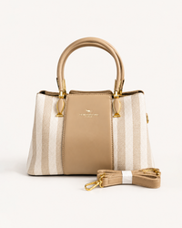 Aura Beige Striped Tote