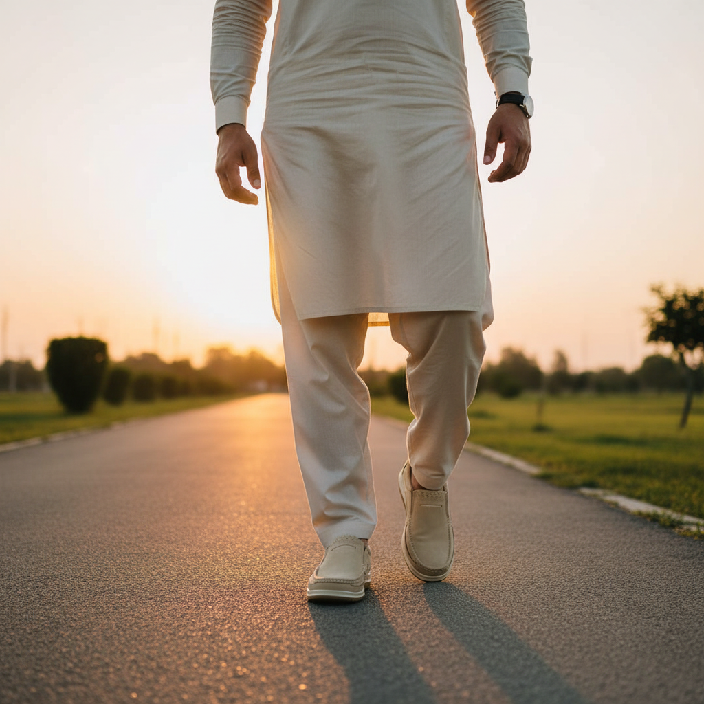 Men’s Beige Soft-Touch Medicated Loafer Jogger | Non-Slip Ergonomic Sole – Pure Handmade Comfort