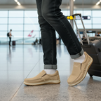 Men’s Beige Soft-Touch Medicated Loafer Jogger | Non-Slip Ergonomic Sole – Pure Handmade Comfort