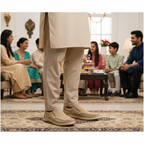 Men’s Beige Soft-Touch Medicated Loafer Jogger | Non-Slip Ergonomic Sole – Pure Handmade Comfort
