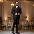 Sleek Black Formal Premium Handmade Loafers ~ clean silhouette, Elegant Strap Detail, Subtle Geometric Pattern