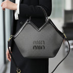 Chic Textured Grey Satchel – Modern V-Cut Women's Designer-Inspired Tote with Embroidered Accent