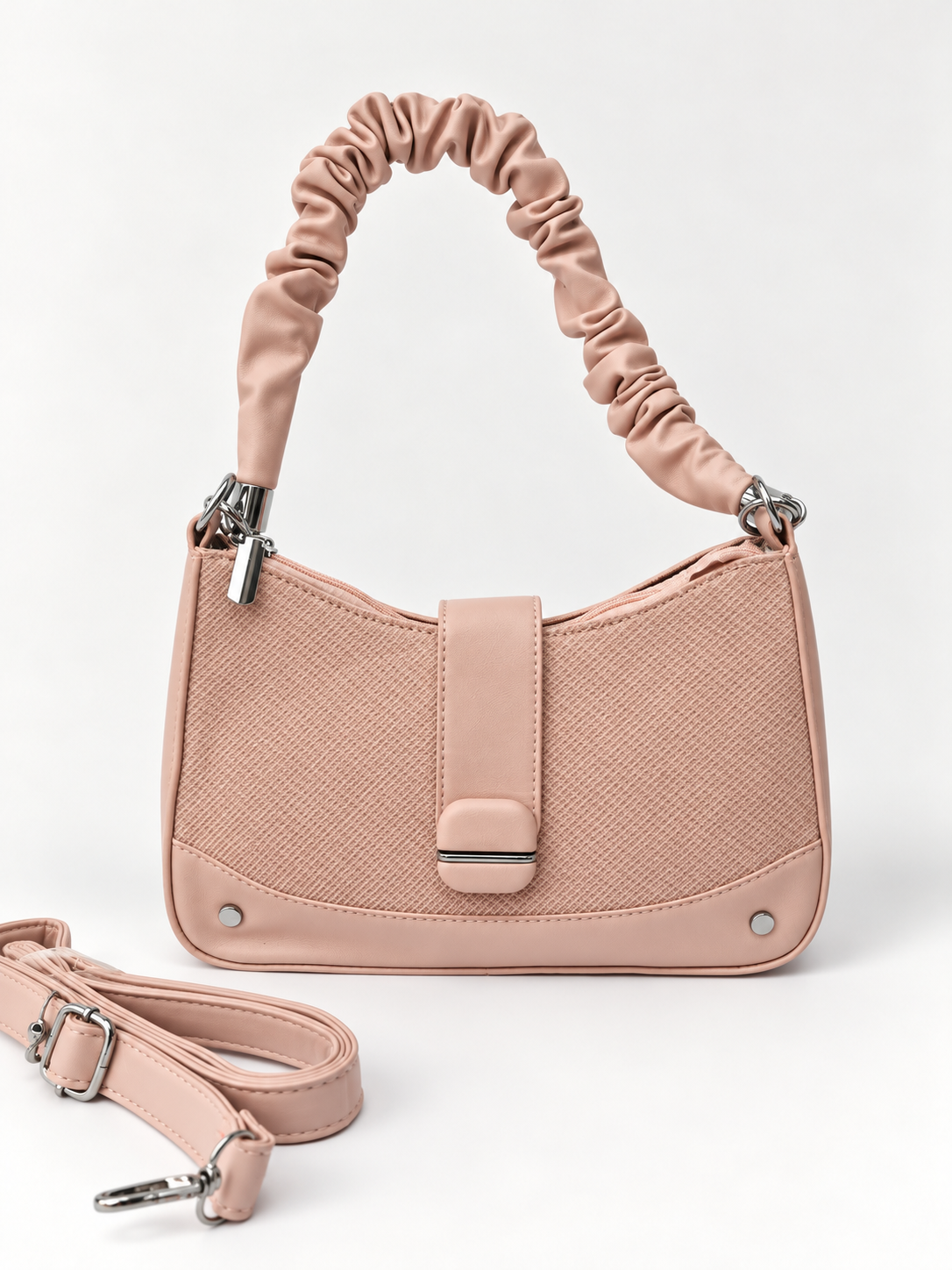 Luxury Beige Woven Shoulder Bag
