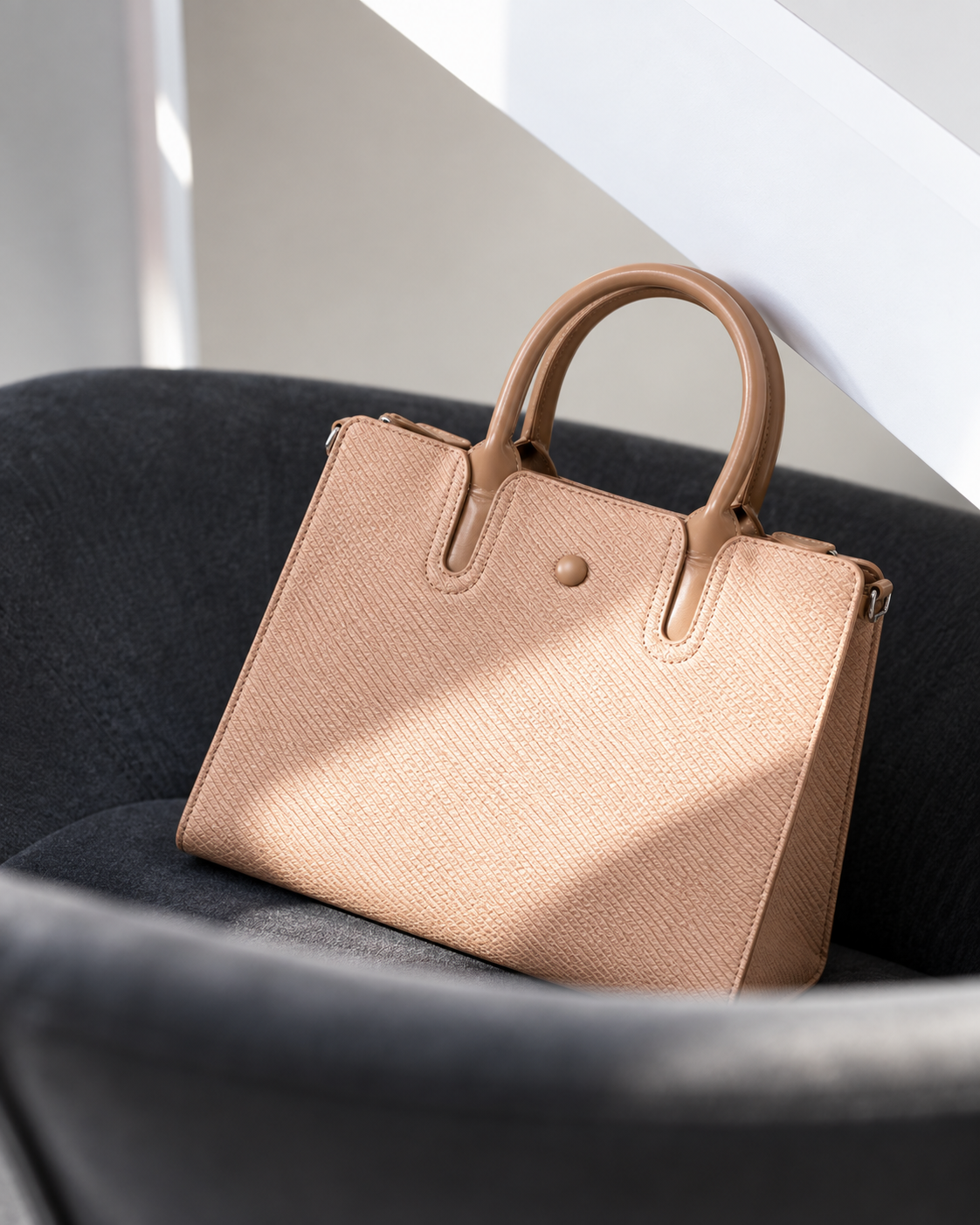 Rosalind Blush Woven Satchel