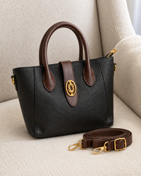 Ebony Mocha Textured Satchel