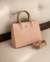 Rosalind Blush Woven Satchel