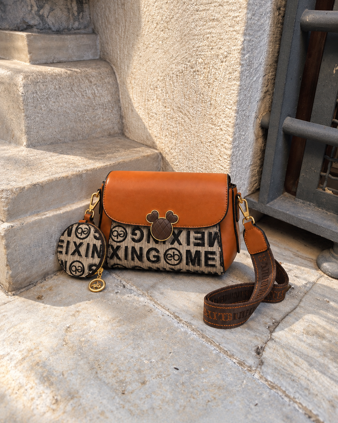 Sienna Terracotta Two Tone Crossbody